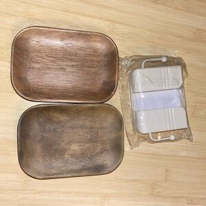 Wood soap trays and bathroom storage bundle final price sale